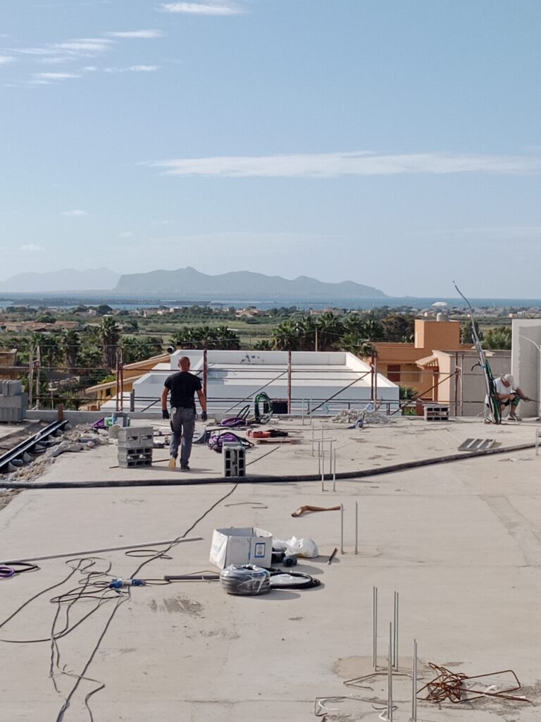 Blick von der Dachterrasse des hinteren Hauses