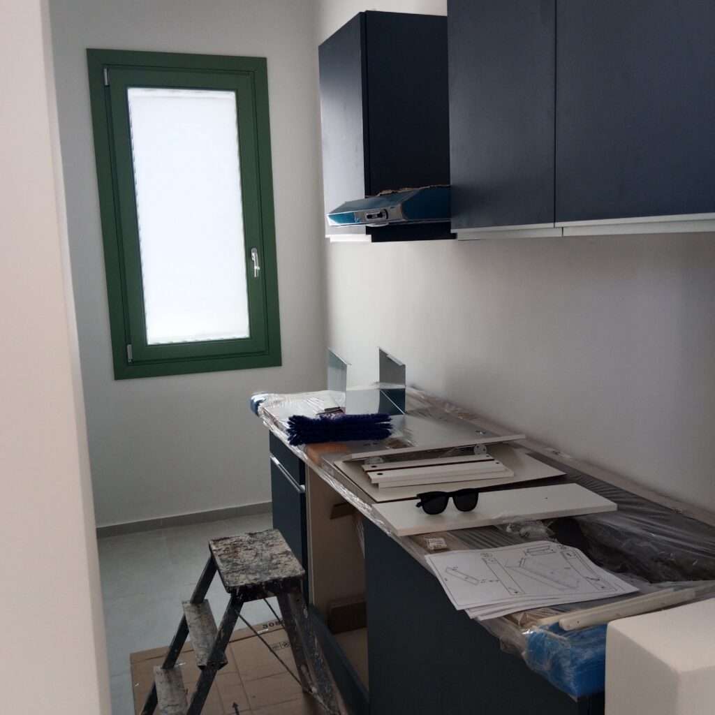 Küche im Apartment zum Hofraum