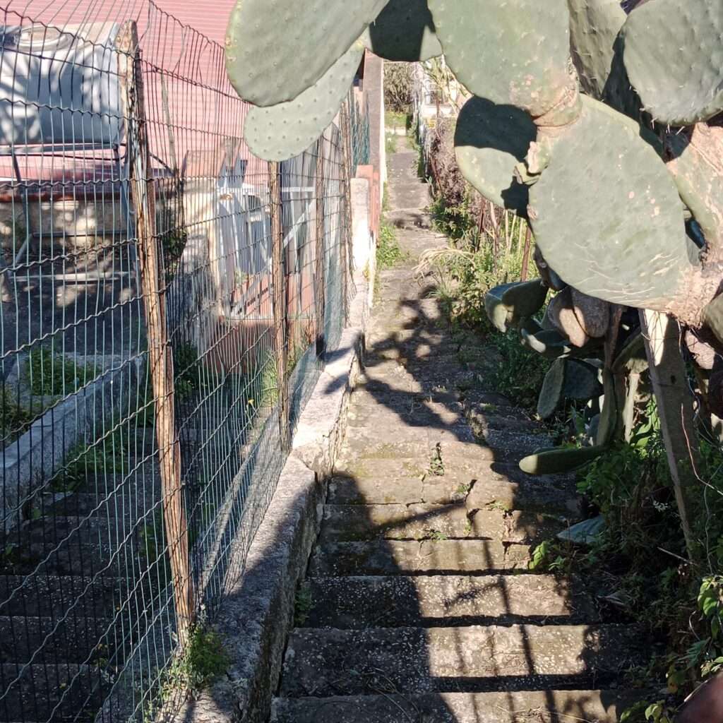 Private Treppe zur unteren Straße